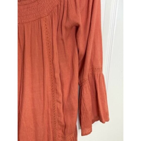 Blu Pepper Boho Bell Sleeve Flowy Coral Tunic Top Mini Dress Small Boho Hippie - Picture 6 of 6